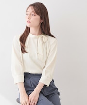 アシメボウタイブラウス【洗濯機OK/イージーアイロン】