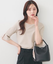 フレアスリーブバイカラートップス【洗濯機OK・接触冷感・UVケア】