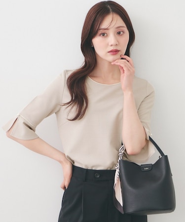 フレアスリーブバイカラートップス【洗濯機OK・接触冷感・UVケア】