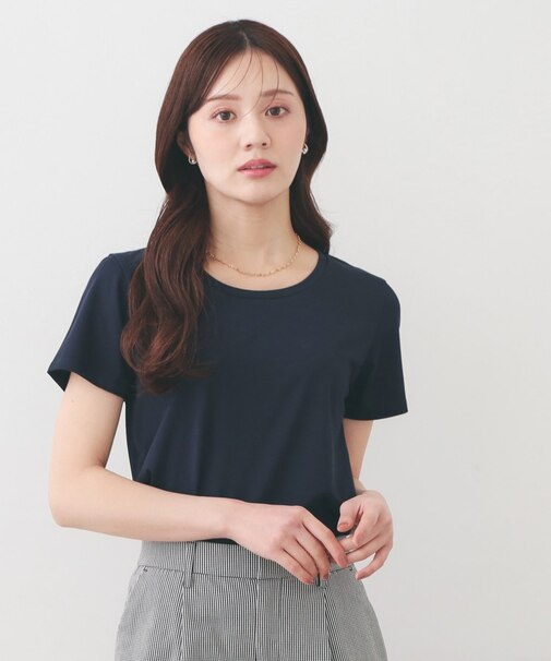 薄手なのに透けにくい！ベーシックTシャツ【洗濯機OK/接触冷感/吸水速乾/透け防止/UVケア】《S～3L/6col》