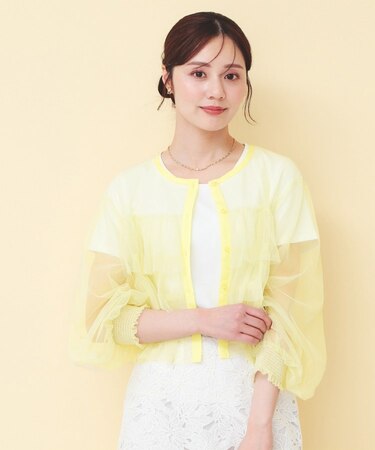 チュール3段フリルカーディガン【洗濯機OK】