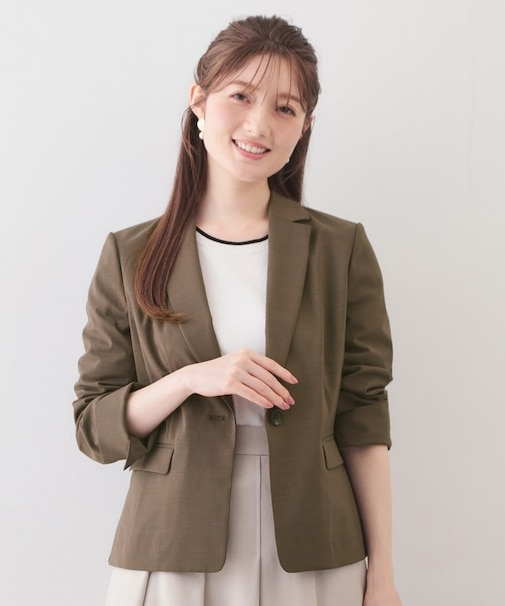 ストレッチテーラードジャケット/セットアップ対応可【洗濯機OK/接触冷感/吸水速乾/イージーアイロン】《XS~3L》
