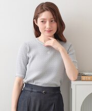 UVケア バイカラーケーブルニット【洗濯機OK】《6col》