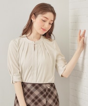 アセテートライクバンドカラートップス【洗濯機OK／吸水速乾／接触冷感／UVケア】