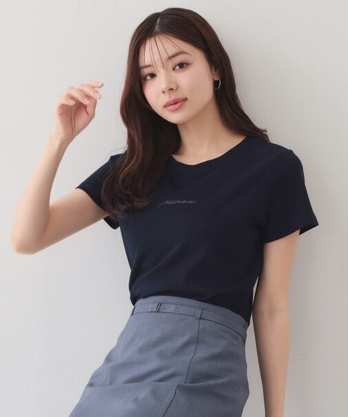 フロントロゴ刺繍Tシャツ【洗濯機OK・接触冷感・UVケア】