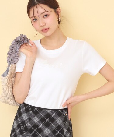 リボンテープロゴTシャツ【洗濯機OK/接触冷感/UVケア】