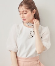 シアーバルーンスリーブトップス【洗濯機OK・接触冷感・UVケア】