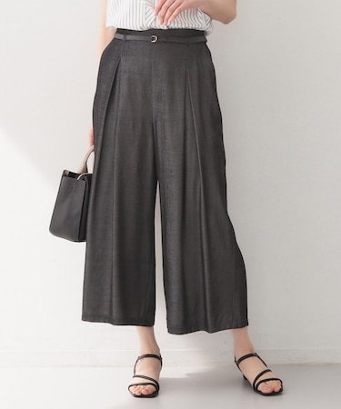 シャンブレーワイドパンツ【洗濯機OK／UVケア／接触冷感／吸水速乾】