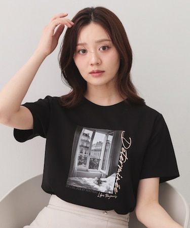 転写箔プリントTシャツ【洗濯機OK／接触冷感／UVケア】