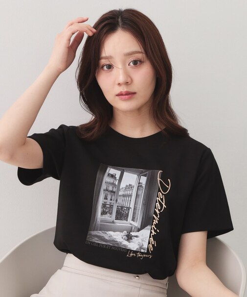 転写箔プリントTシャツ【洗濯機OK／接触冷感／UVケア】