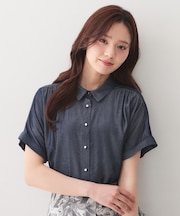 シャンブレーターンバックシャツ【洗濯機OK／UVケア／接触冷感／吸水速乾】