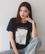 【UV】フラワープリントTシャツ≪洗濯機OK/接触冷感≫