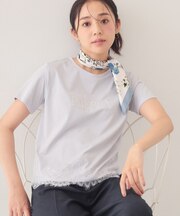 【接触冷感/UVケア】裾レースロゴTシャツ《洗濯機OK/S-3L》