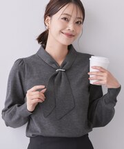 【11col/XS-3L】ビジュー付きアソートボウタイニット《洗濯機OK》