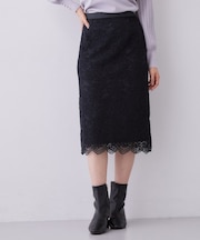 キレイをつくる モールレースタイトスカート【洗濯機OK／イージーアイロン】