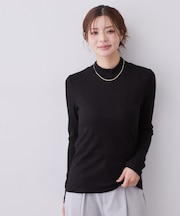 ランダムリブハイネックトップス【洗濯機OK/吸湿発熱】