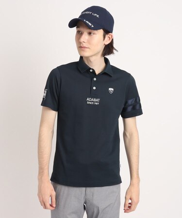 【UVカット/吸水速乾】ロゴデザイン 半袖ポロシャツ