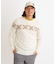 ジャカードチェック柄 長袖カシミヤセーター