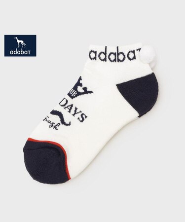 【新レーベル ADABAT NAVY】ボンボンベリーショートソックス