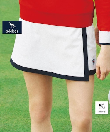 【新レーベル ADABAT NAVY】接触冷感 クールストレッチラップキュロット