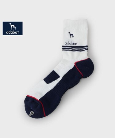 【新レーベル ADABAT NAVY】バイカラーショートソックス