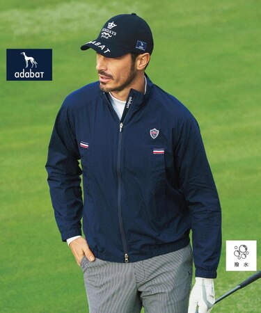 【新レーベル ADABAT NAVY】撥水加工 ストレッチジップアップブルゾン
