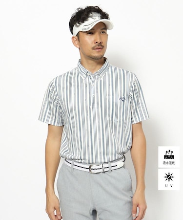 UVカット/吸水速乾 マルチストライプドライポロシャツ