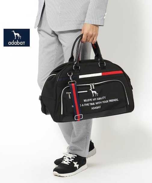 【新レーベル ADABAT NAVY】トリコロールボストンバッグ