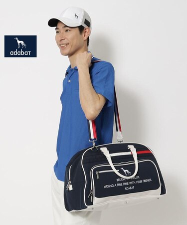 【新レーベル ADABAT NAVY】トリコロールボストンバッグ