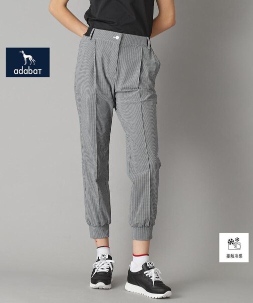 【新レーベル ADABAT NAVY】接触冷感 ハウンドトゥーススリムジョガー