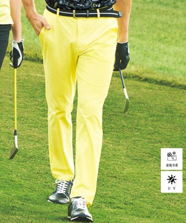 UVカット/接触冷感 クールタッチイエローパンツ