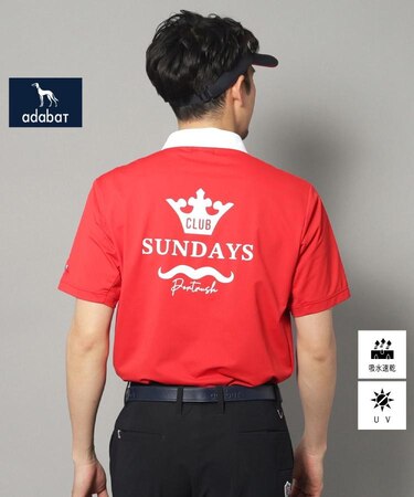 【新レーベル ADABAT NAVY】UVカット/吸水速乾 ドライカノコバイカラーポロシャツ
