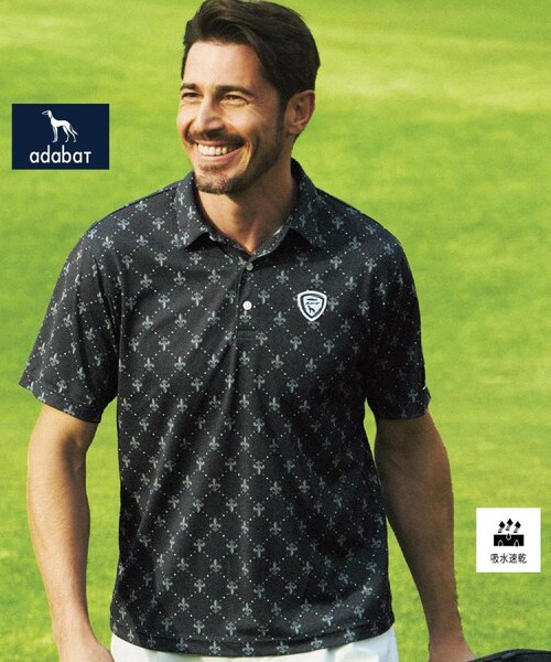 UVカット/吸水速乾 櫻井貴史 adabatNAVYコラボバーディーポロシャツ