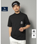 【新レーベル ADABAT NAVY】UVカット/吸水速乾 ポケット付モックネックT