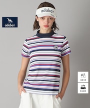 【新レーベル ADABAT NAVY】吸水速乾/接触冷感 マルチボーダーモックネックT