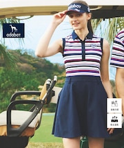 【新レーベル ADABAT NAVY】吸水速乾/接触冷感 ボーダーコンビワンピース