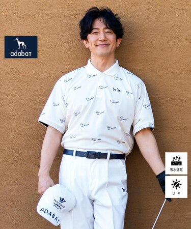 UVカット/吸水速乾 櫻井貴史 adabatNAVYコラボバーディーポロシャツ