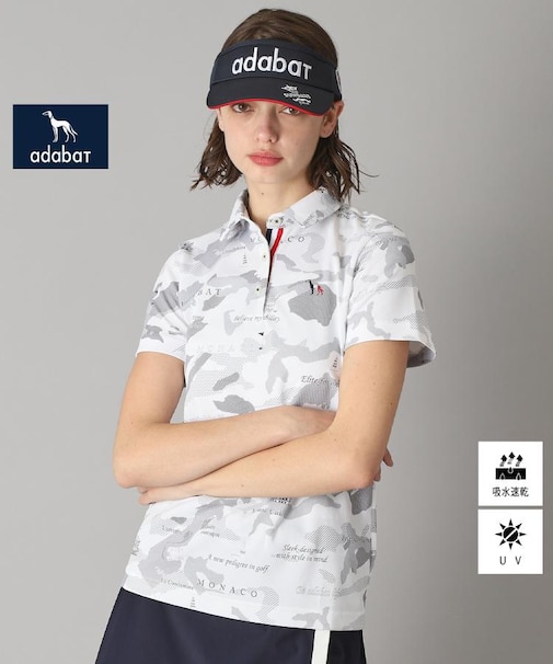 【新レーベル ADABAT NAVY】UVカット／吸水速乾 モナコリンクスプリントポロシャツ
