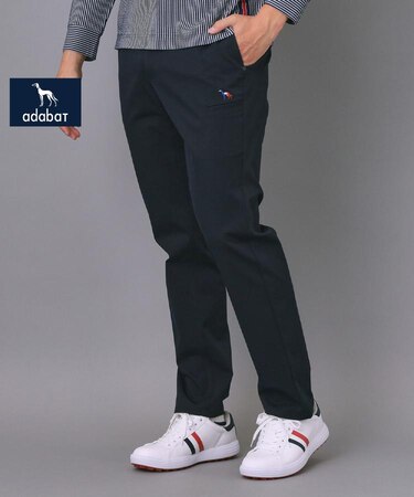 【新レーベル ADABAT NAVY】ストレッチツイルテーパードパンツ