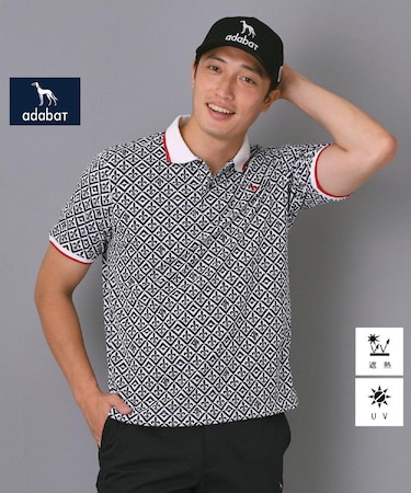 【新レーベル ADABAT NAVY】遮熱 フルールドリスポロシャツ