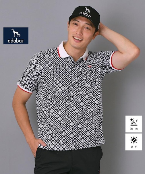 【新レーベル ADABAT NAVY】遮熱 フルールドリスポロシャツ