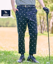 【新レーベル ADABAT NAVY】エンブロイダリーモノグラムクロップドパンツ