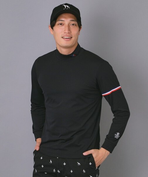 【新レーベル ADABAT NAVY】吸水速乾 マルチインナーモックネックT
