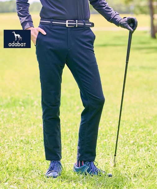【新レーベル ADABAT NAVY】ドビースウェードスストレッチパンツ