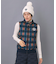 【ADABAT NAVY】【撥水】タータンチェック中綿ベスト