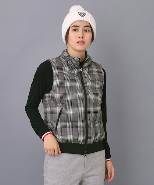 【ADABAT NAVY】【撥水】グレンチェック中綿ベスト