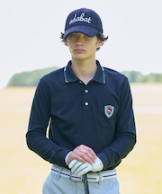 【吸湿発熱】ポケットエンブレム長袖ポロシャツ