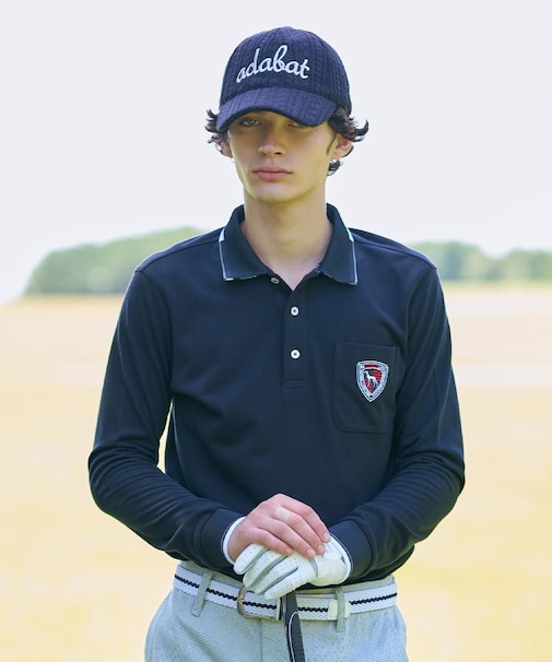 【吸湿発熱】ポケットエンブレム長袖ポロシャツ