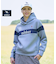 【ADABAT NAVY】ブロッキングラインロゴフーディー