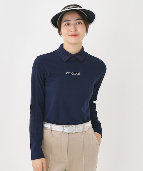 吸湿発熱】ハーフジップ長袖モックネックT｜アダバットの通販｜&mall